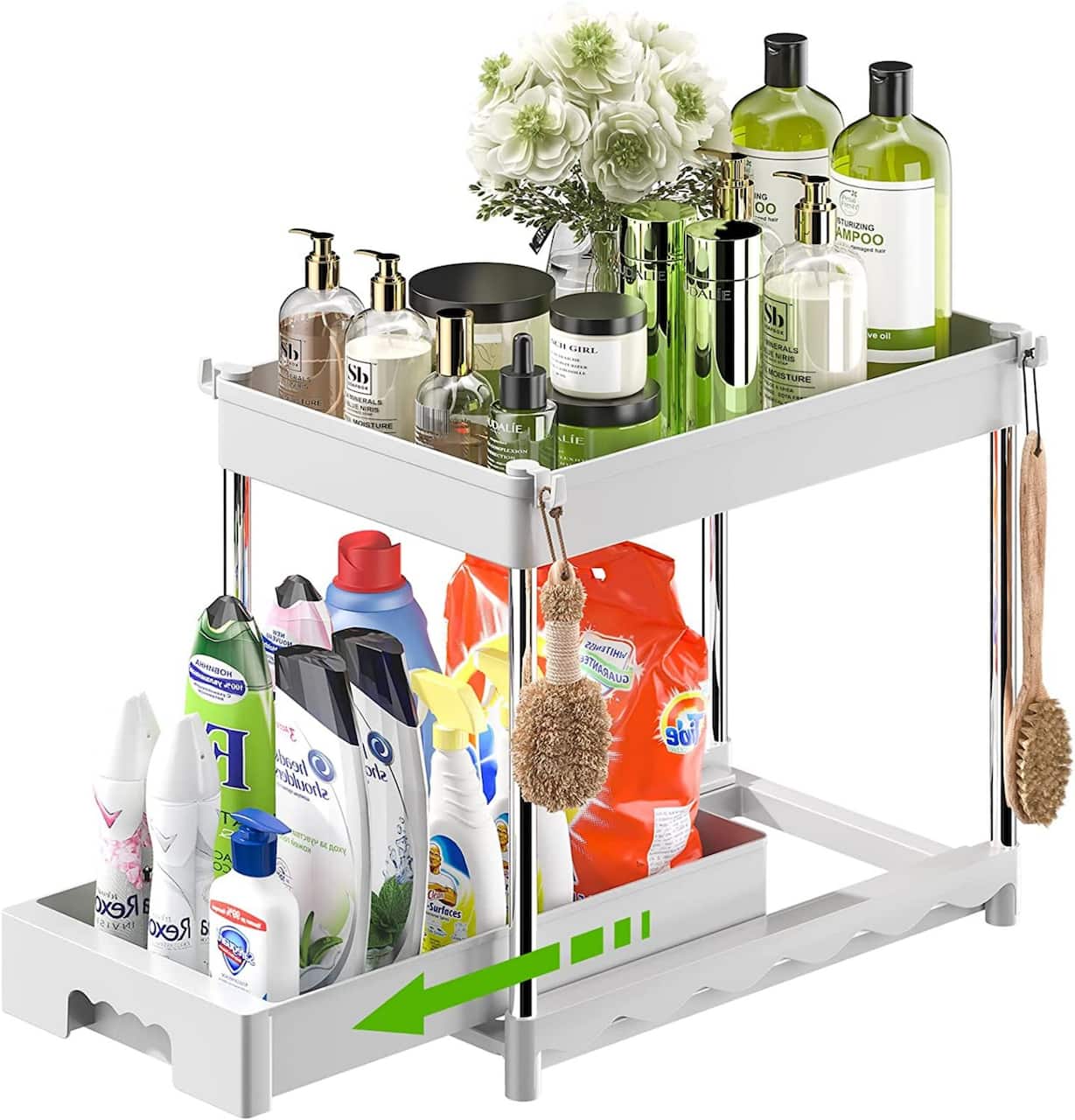 NEX™ 16" 2-Tier Under Sink Organizer with Sliding Drawer